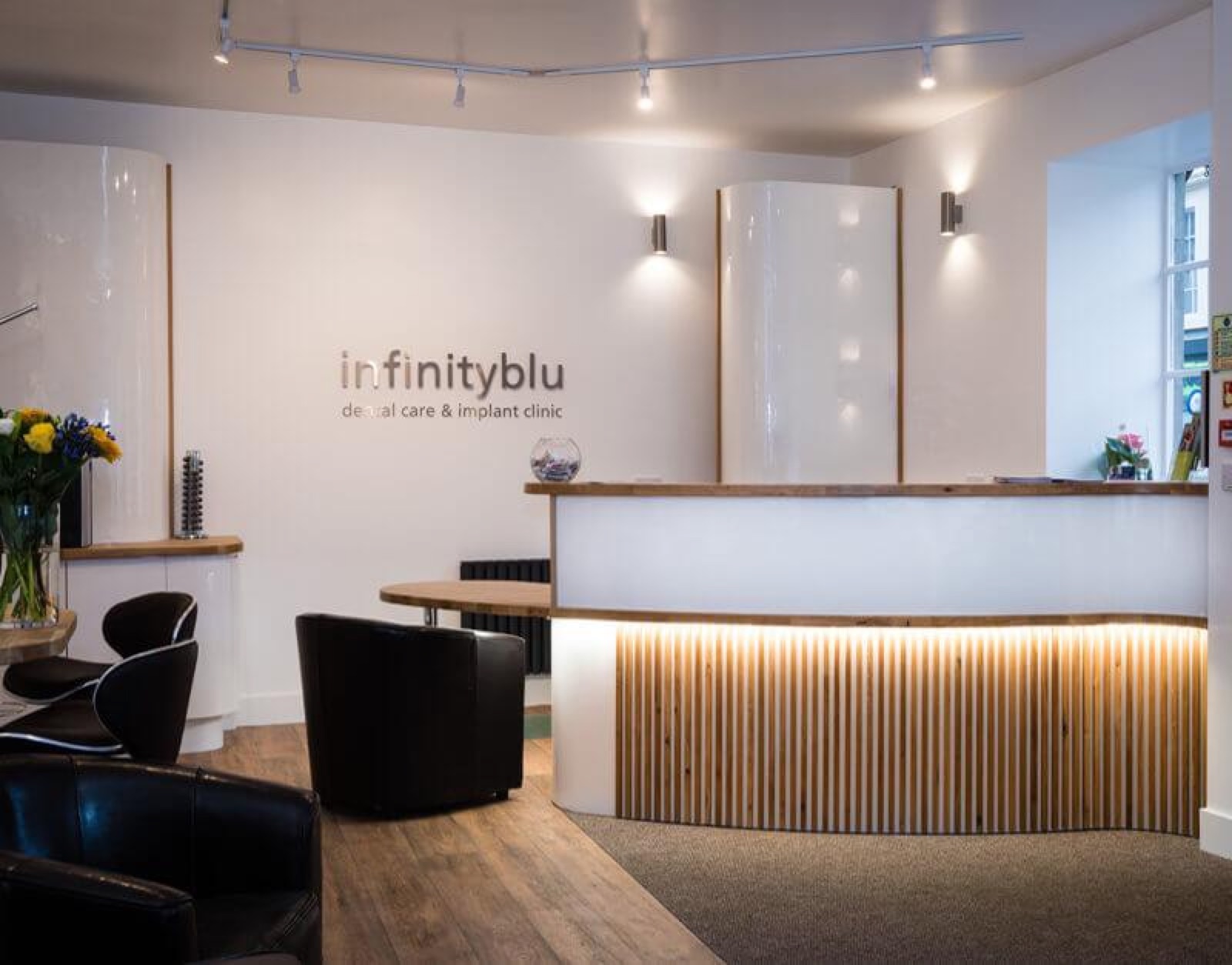 Private dental practice reception desk